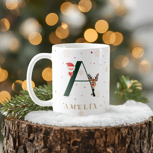 Personalised Christmas Monogram A Mug