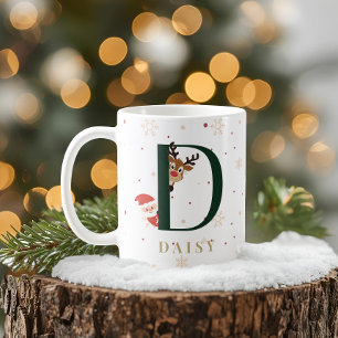 Personalised Christmas Monogram D Mug