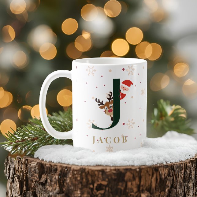Personalised Christmas Monogram J Mug (Creator Uploaded)