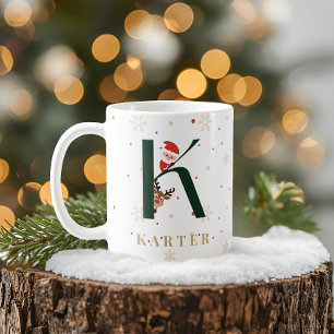 Personalised Christmas Monogram K Mug