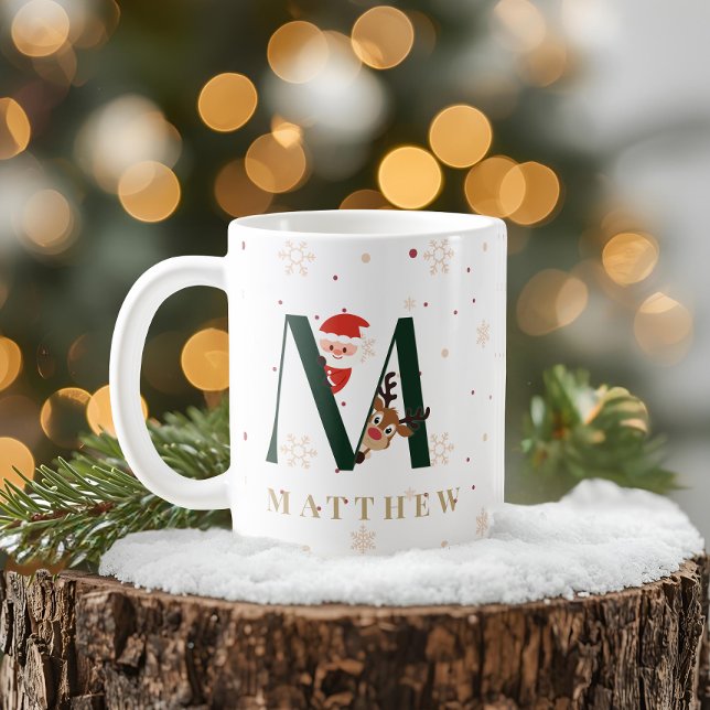 Personalised Christmas Monogram M Mug (Creator Uploaded)