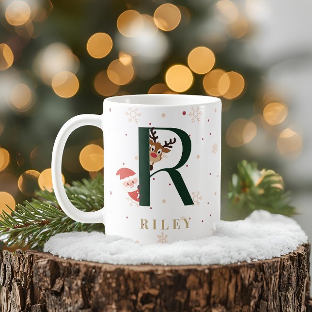 Personalised Christmas Monogram R Mug (Creator Uploaded)