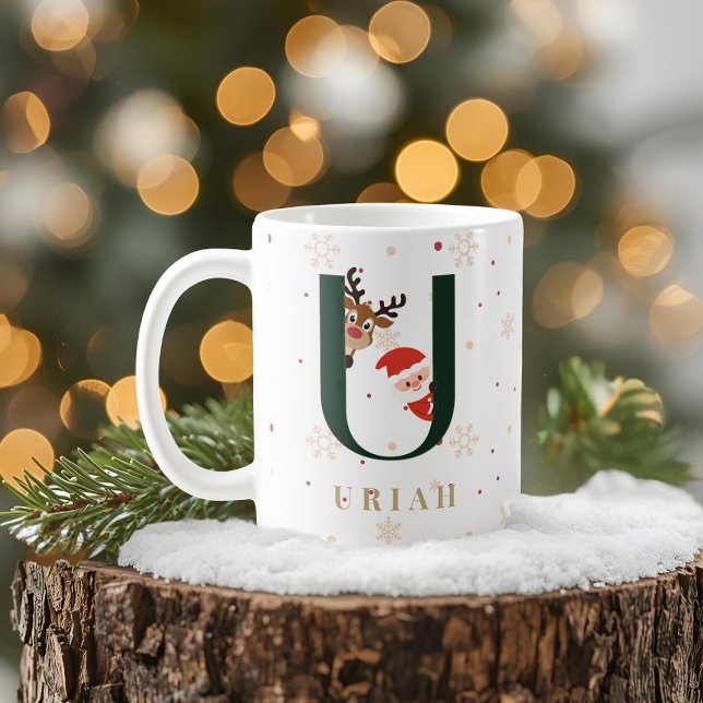 Personalised Christmas Monogram U Mug (Creator Uploaded)