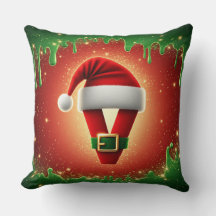Personalised Christmas Monogram V with Santa Hat