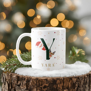 Personalised Christmas Monogram Y Mug