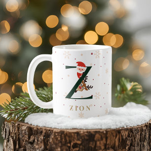Personalised Christmas Monogram Z Mug