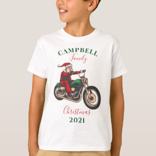 Personalised Christmas Motorbiker Family Matching T-Shirt