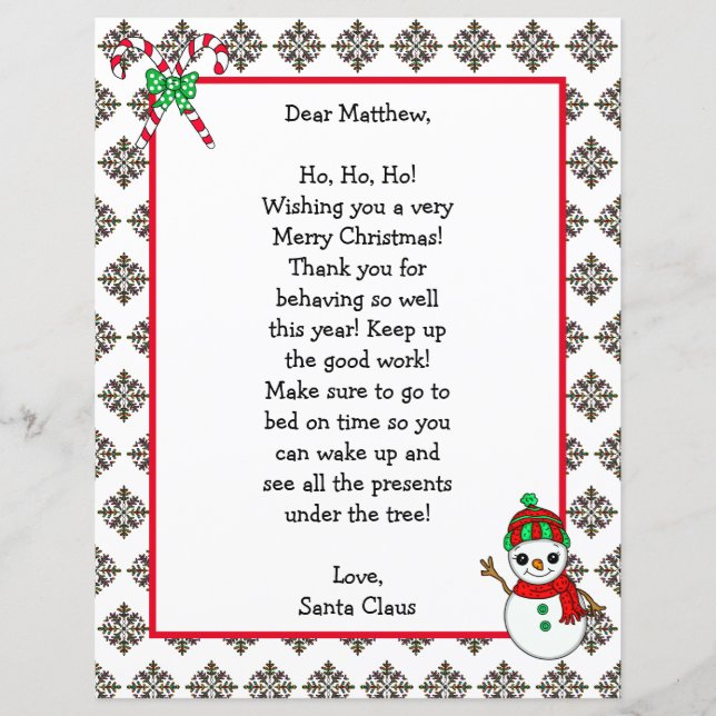 Personalised Christmas Name Letter from Santa   (Front)