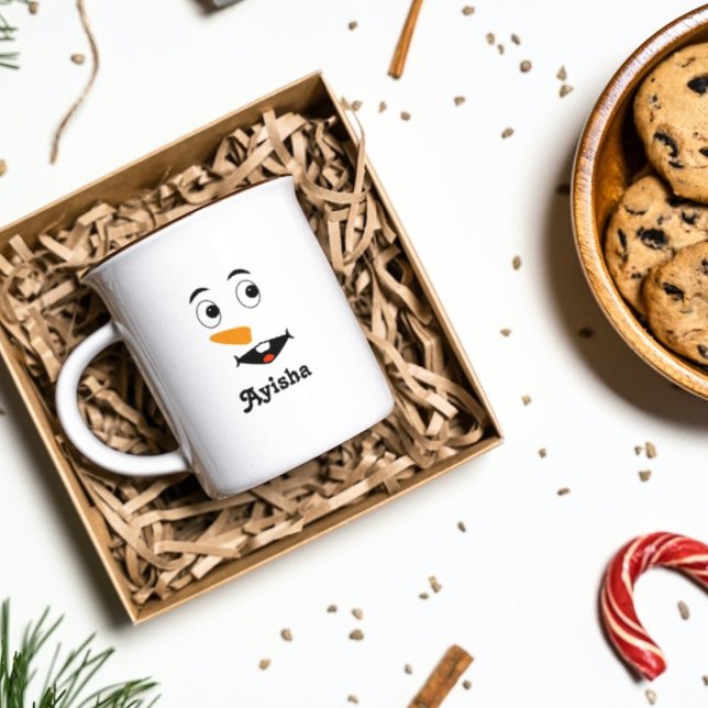 Personalised Christmas name mug,snowman face Coffe Coffee Mug (Creator Uploaded)