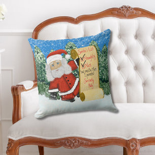 Personalised Christmas Naughty Nice Santa's List Cushion
