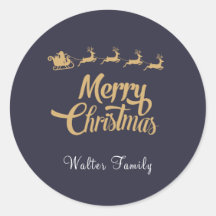Personalised Christmas Navy Sticker