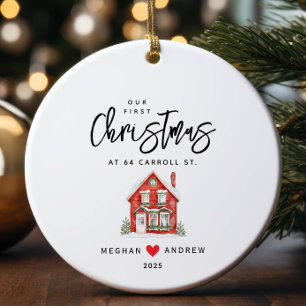 Personalised Christmas New Home Ceramic Tree Decoration