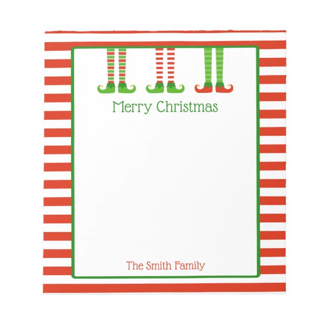 Personalised Christmas Notepad | Festive Elves (Front)