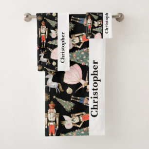 Personalised Christmas Nutcracker Bath Towel Set
