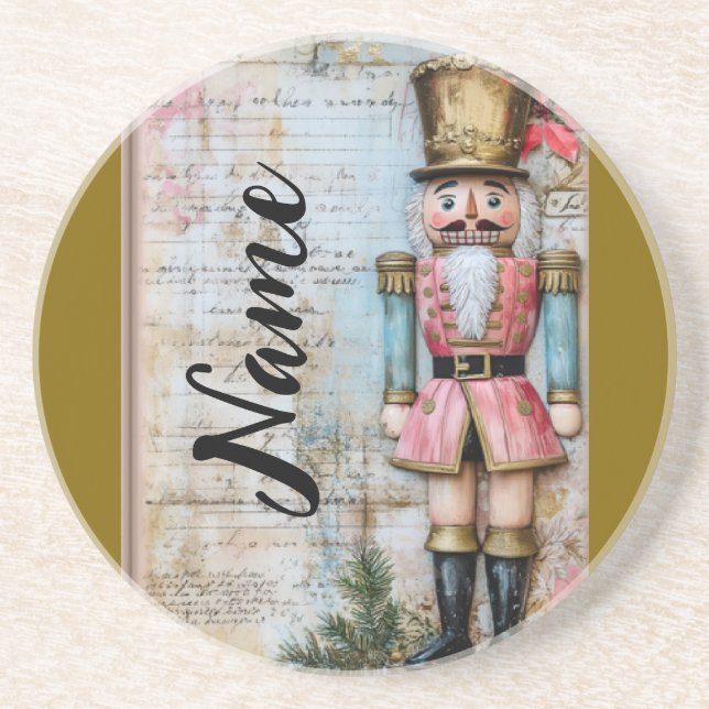 Personalised Christmas nutcracker Coaster (Front)