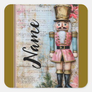 Personalised Christmas nutcracker Square Sticker