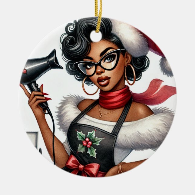 Personalised Christmas Ornament for Hairdresser (Front)