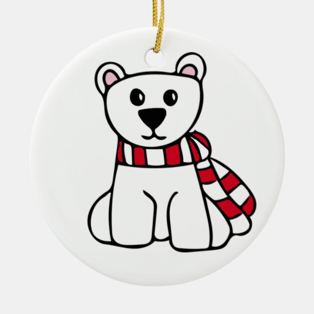 Personalised Christmas Ornament - Polar Bear (Front)