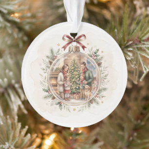 Personalised Christmas Ornament Watercolor Family