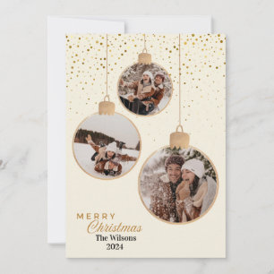 Personalised Christmas ornaments photos Holiday Card
