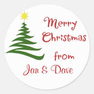 Personalised Christmas Package Gift Classic Round Sticker