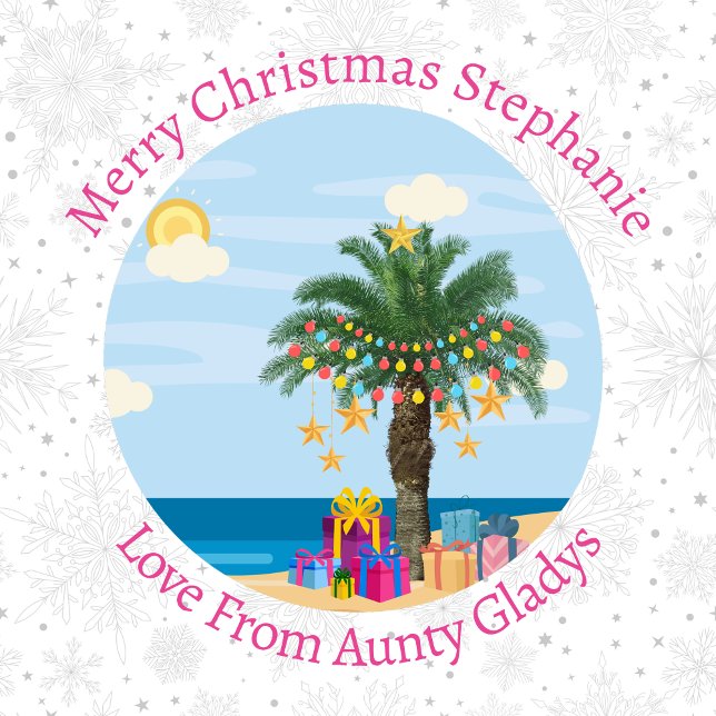Personalised Christmas Palm Tree Wrapping Paper (Creator Uploaded)
