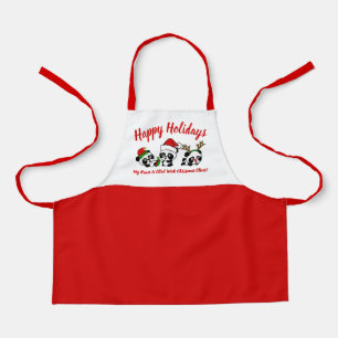 Personalised Christmas Pandas Apron
