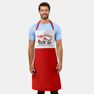 Personalised Christmas Pandas Apron