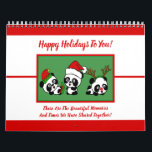 Personalised Christmas Pandas Calendar<br><div class="desc">This Personalised Christmas Pandas design will fill you with Holiday Cheer. You can change all text and photo images to personalise it. The text changes are optional but you have to change all the photo images that say "Your Image Here." You can also replace the panda pics as well or...</div>