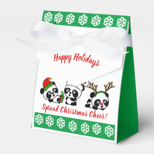 Personalised Christmas Pandas Christmas Favour Box
