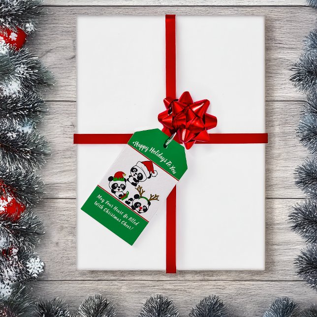 Personalised Christmas Pandas Gift Tags (Creator Uploaded)