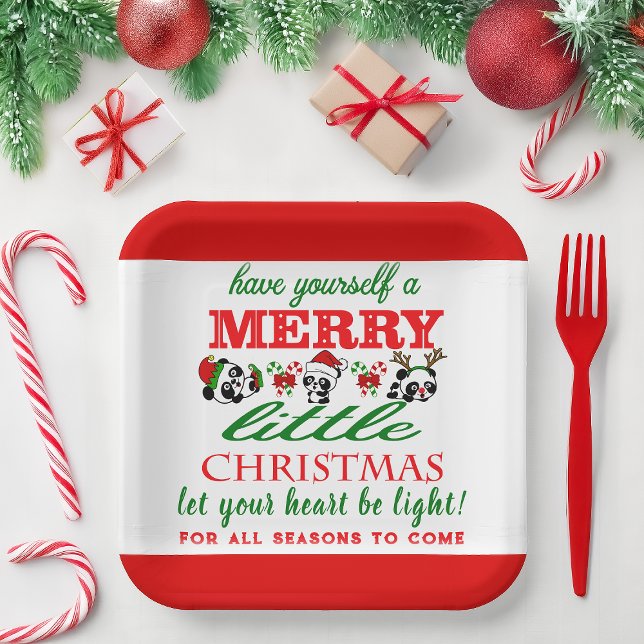 Personalised Christmas Pandas Paper Plate (Creator Uploaded)