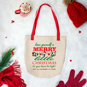 Personalised Christmas Pandas Tote Bag