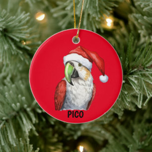 Personalised Christmas Parrot Ceramic Tree Decoration