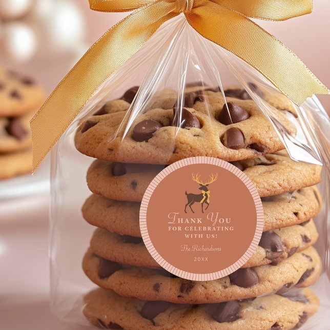 Personalised Christmas Party Favour Sticker (Shown at Small, 1 - 1/2" size)