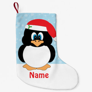 Personalised Christmas Penguin Small Christmas Stocking