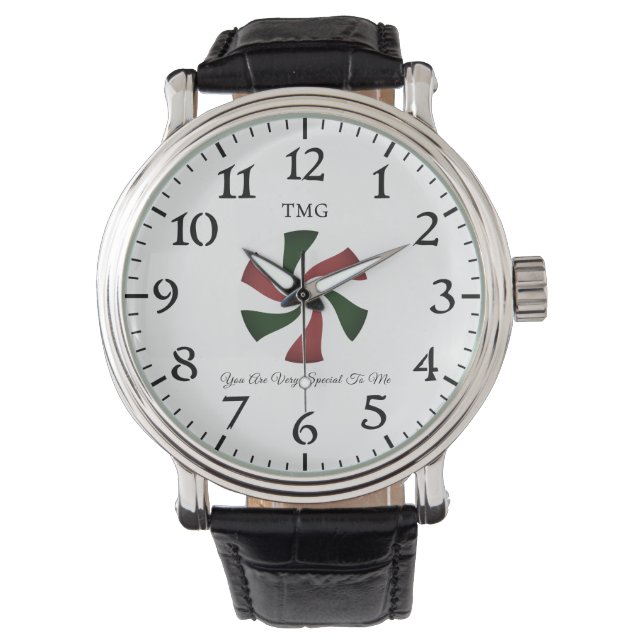 Personalised Christmas Peppermint Candy Watch (Front)