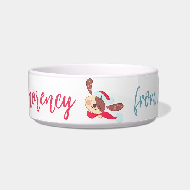 Personalised Christmas Pet Bowl (Front)