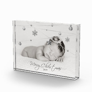 Personalised Christmas Photo and Calligraphy Block