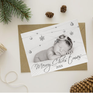 Personalised Christmas Photo and Calligraphy Postcard