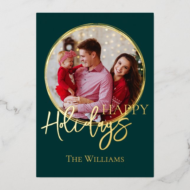 Personalised Christmas Photo Gold Script  (Front)