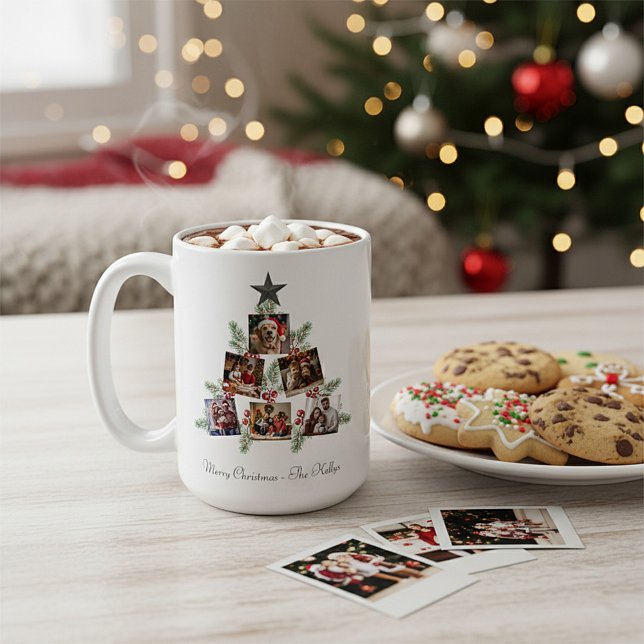 Personalised Christmas photos tree Coffee Mug (Creator Uploaded)