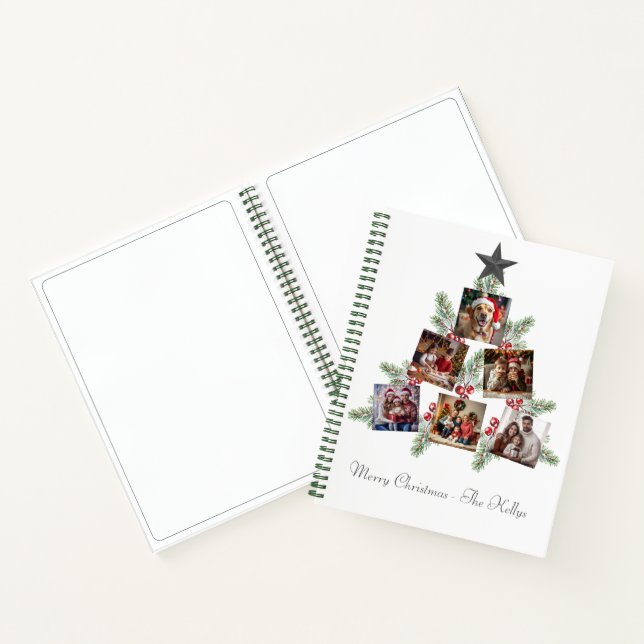 Personalised Christmas photos tree Notebook (Inside)