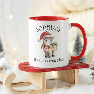 Personalised Christmas Pony Hot Chocolate Kids Mug