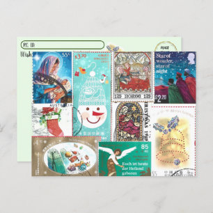 Personalised Christmas Postage Stamps Postcard