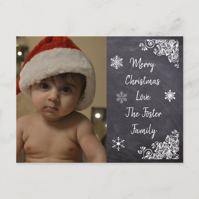Personalised Christmas Postcard Chalkboard Style (Front)