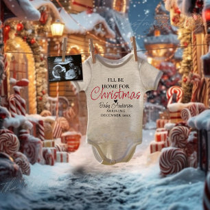 Personalised Christmas Pregnancy Announcement Baby Bodysuit