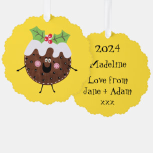 Personalised Christmas Pudding Tree Decoration Card