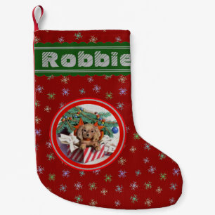 Personalised Christmas Puppy Small Christmas Stocking