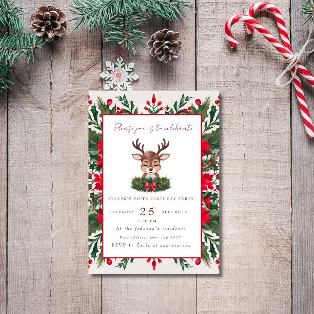 Personalised Christmas reindeer  Invitation (Creator Uploaded)